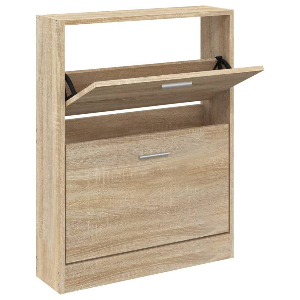 Produktbild för Skoskåp ek 59x17x81 cm konstruerat trä