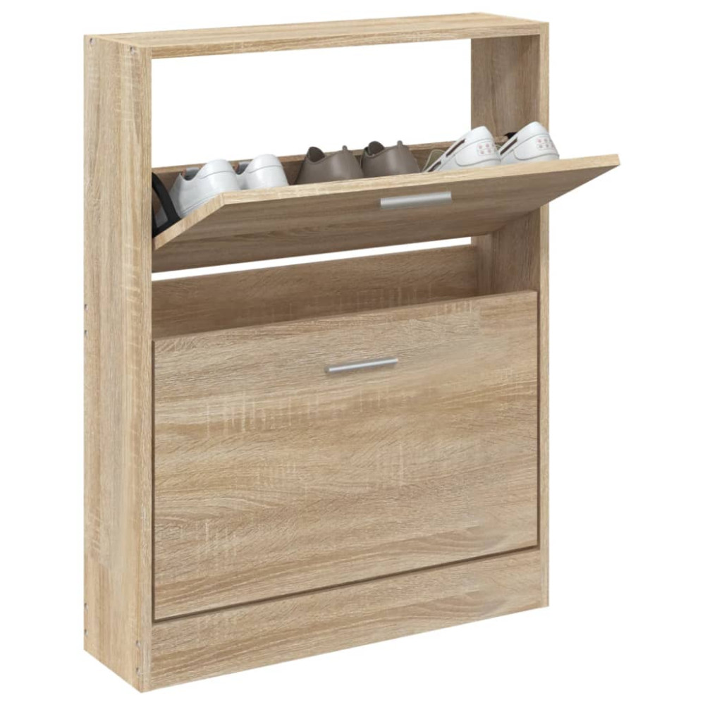 Produktbild för Skoskåp ek 59x17x81 cm konstruerat trä