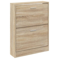 Produktbild för Skoskåp ek 59x17x81 cm konstruerat trä