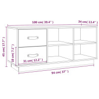 Produktbild för Skobänk honungsbrun 100x34x45 cm massiv furu