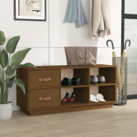 Produktbild för Skobänk honungsbrun 100x34x45 cm massiv furu