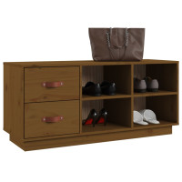 Produktbild för Skobänk honungsbrun 100x34x45 cm massiv furu