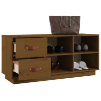 Produktbild för Skobänk honungsbrun 100x34x45 cm massiv furu