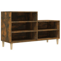 Produktbild för Skoställ rökfärgad ek 102x36x60 cm konstruerat trä