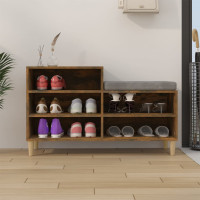 Produktbild för Skoställ rökfärgad ek 102x36x60 cm konstruerat trä