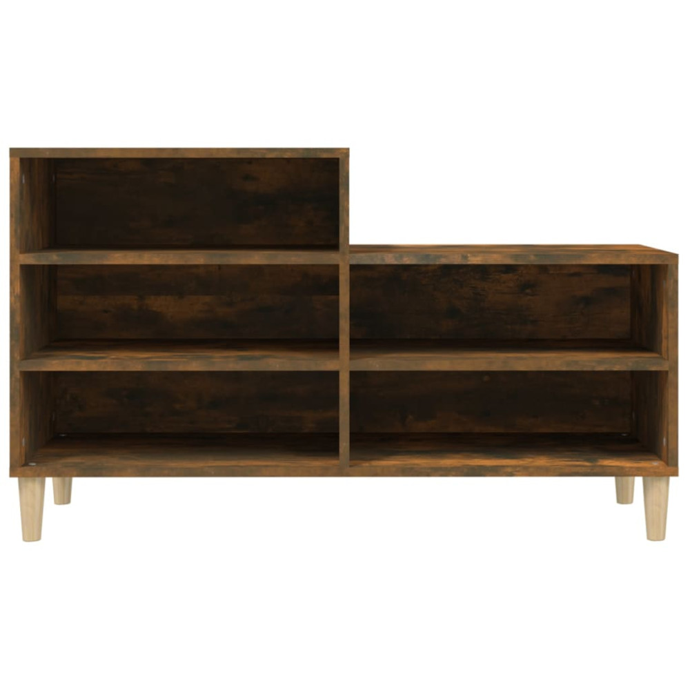 Produktbild för Skoställ rökfärgad ek 102x36x60 cm konstruerat trä