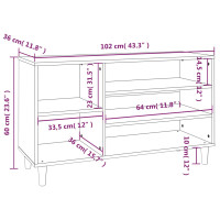 Produktbild för Skoställ rökfärgad ek 102x36x60 cm konstruerat trä