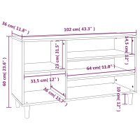 Produktbild för Skoskåp betonggrå 102x36x60 cm konstruerat trä