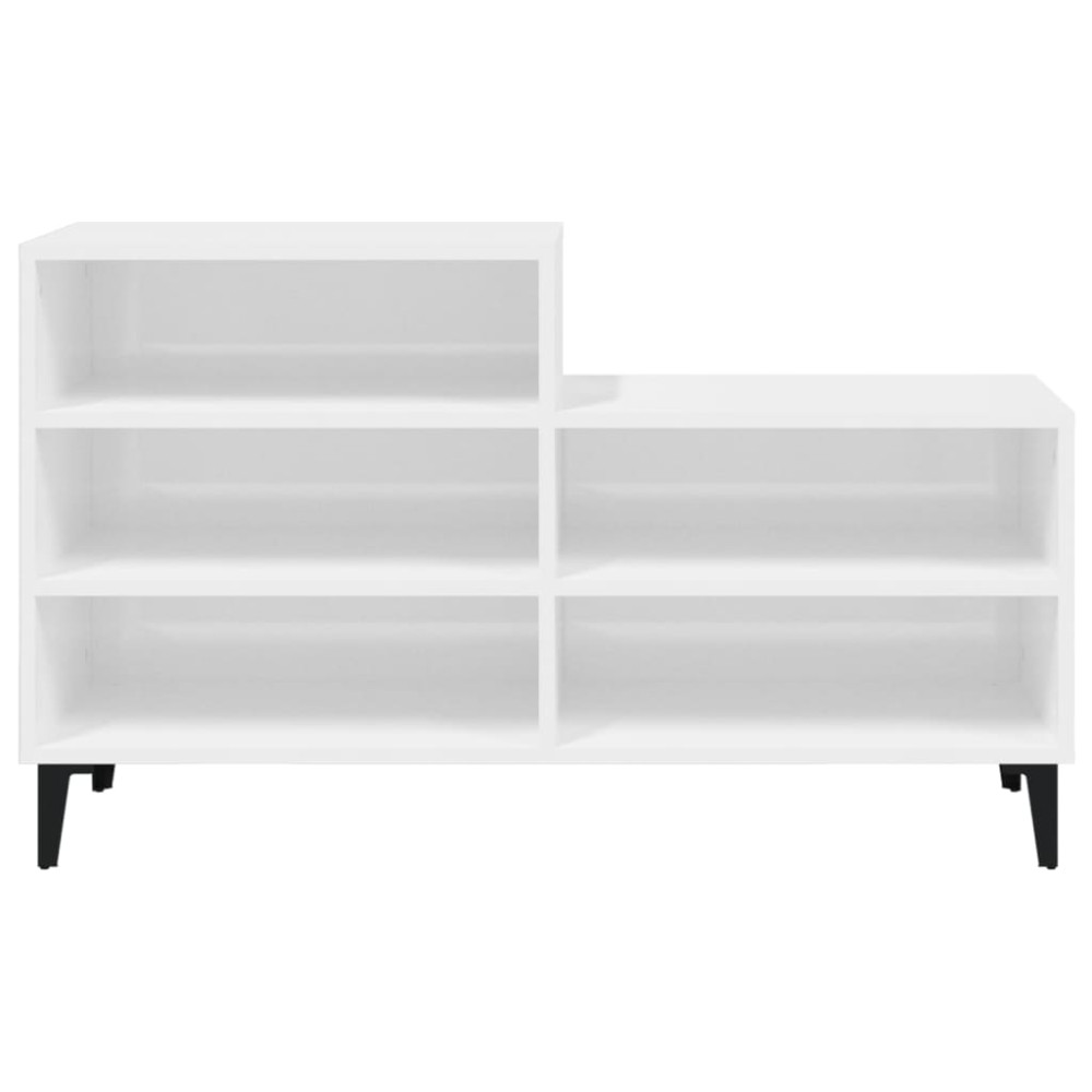 Produktbild för Skoskåp vit högglans 102x36x60 cm konstruerat trä