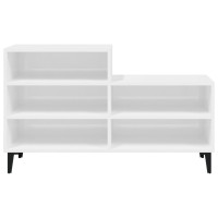 Produktbild för Skoskåp vit högglans 102x36x60 cm konstruerat trä