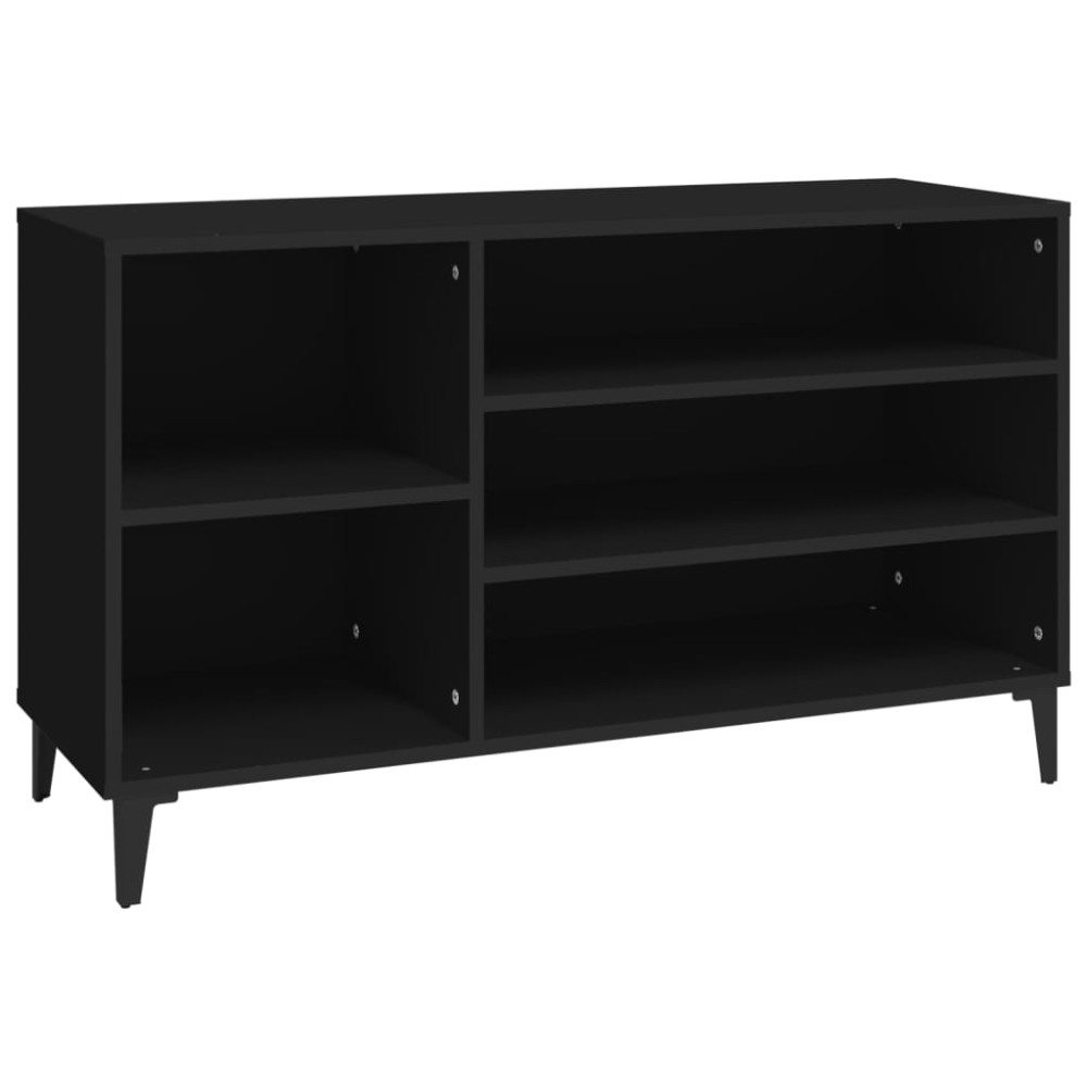 Produktbild för Skoskåp svart 102x36x60 cm konstruerat trä