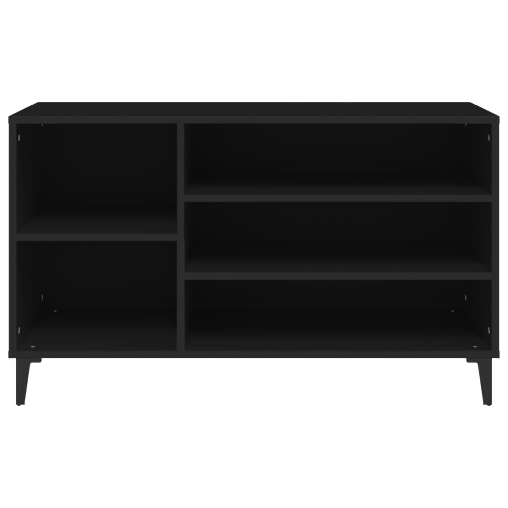 Produktbild för Skoskåp svart 102x36x60 cm konstruerat trä