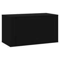 Produktbild för Väggmonterat skoskåp svart 70x35x38 cm konstruerat trä