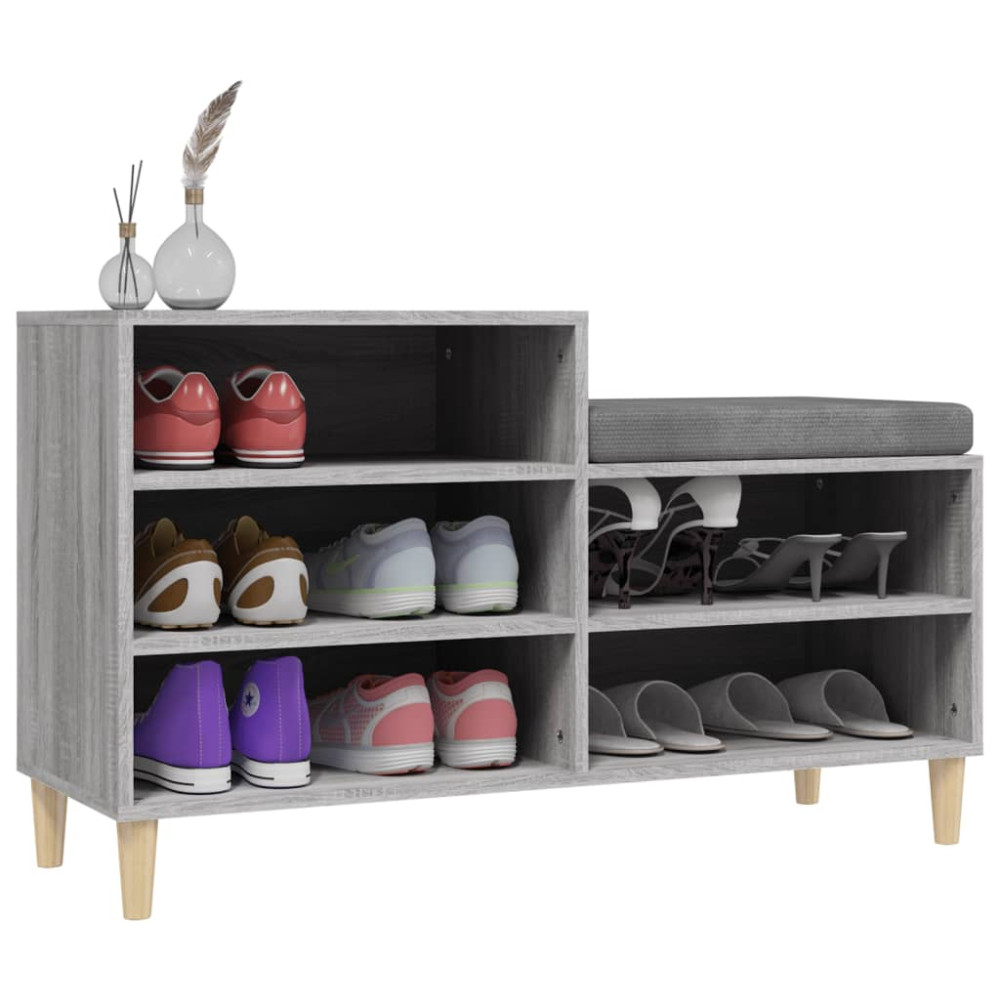 Produktbild för Skoskåp grå sonoma 102x36x60 cm konstruerat trä