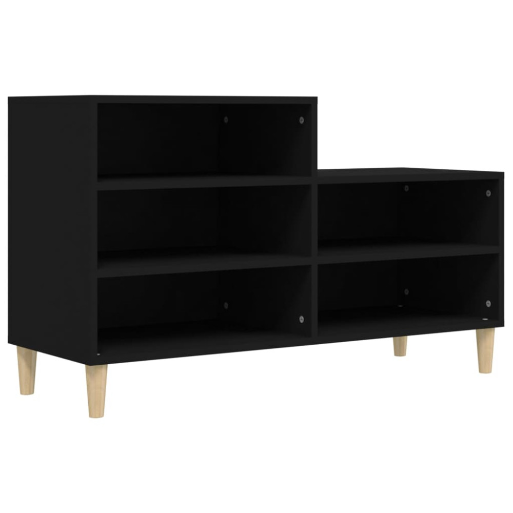 Produktbild för Skoskåp svart 102x36x60 cm konstruerat trä