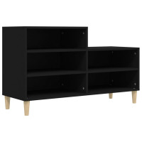 Produktbild för Skoskåp svart 102x36x60 cm konstruerat trä