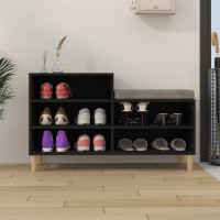 Produktbild för Skoskåp svart 102x36x60 cm konstruerat trä
