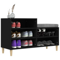 Produktbild för Skoskåp svart 102x36x60 cm konstruerat trä