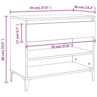 Produktbild för Skoskåp vit 70x36x60 cm konstruerat trä