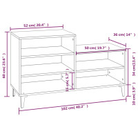 Produktbild för Skohylla sonoma-ek 102x36x60 cm konstruerat trä