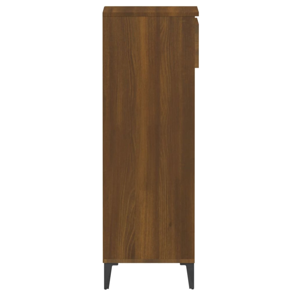 Produktbild för Skoställ brun ek 40x36x105 cm konstruerat trä