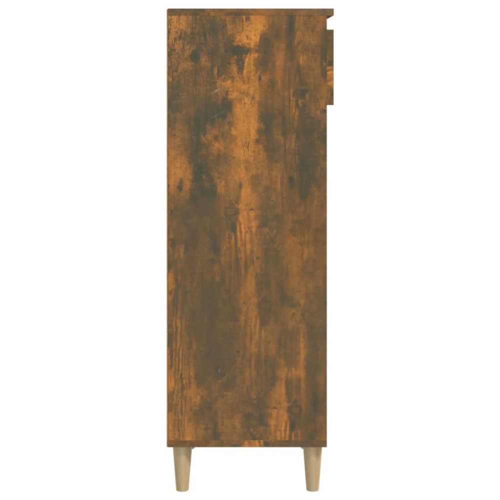 Produktbild för Skoställ rökfärgad ek 40x36x105 cm konstruerat trä