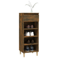 Produktbild för Skoställ rökfärgad ek 40x36x105 cm konstruerat trä