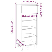Produktbild för Skoställ rökfärgad ek 40x36x105 cm konstruerat trä