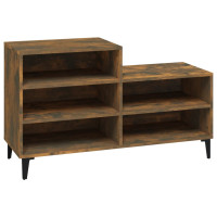 Produktbild för Skoställ rökfärgad ek 102x36x60 cm konstruerat trä