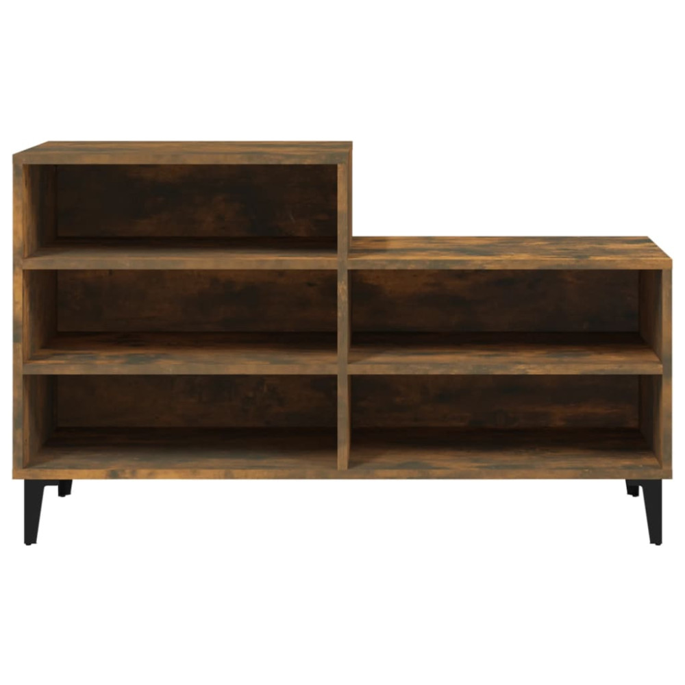 Produktbild för Skoställ rökfärgad ek 102x36x60 cm konstruerat trä