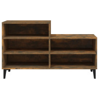 Produktbild för Skoställ rökfärgad ek 102x36x60 cm konstruerat trä