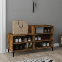 Produktbild för Skoställ rökfärgad ek 102x36x60 cm konstruerat trä