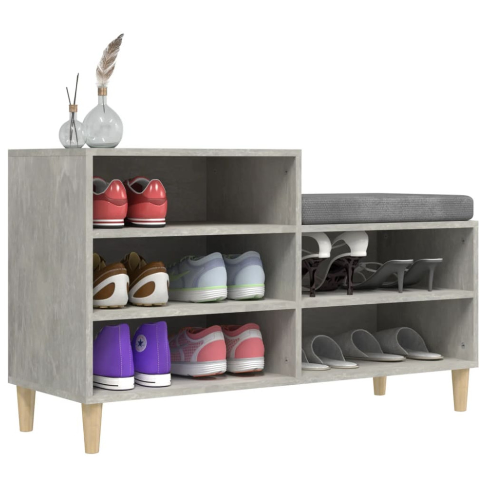 Produktbild för Skoskåp betonggrå 102x36x60 cm konstruerat trä