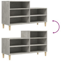 Produktbild för Skoskåp betonggrå 102x36x60 cm konstruerat trä