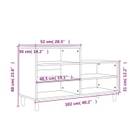 Produktbild för Skoskåp betonggrå 102x36x60 cm konstruerat trä