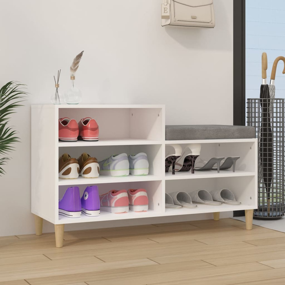 Produktbild för Skoskåp vit 102x36x60 cm konstruerat trä