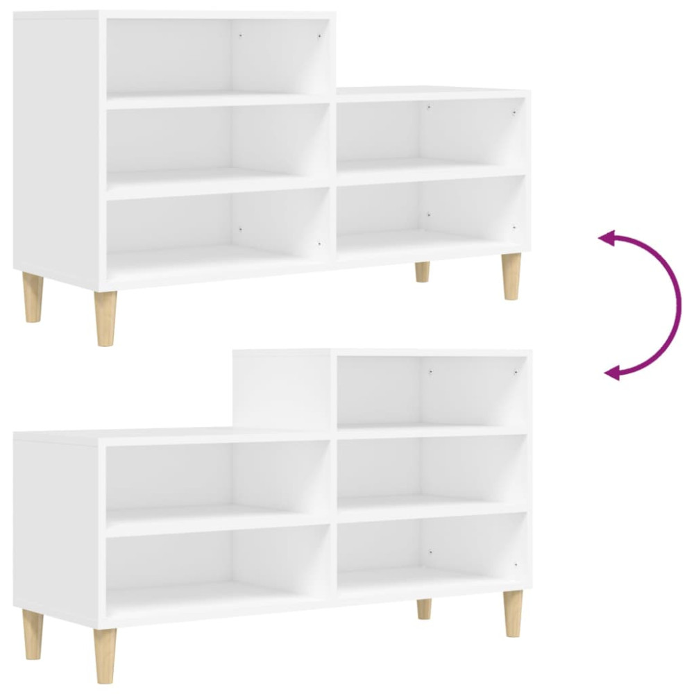 Produktbild för Skoskåp vit 102x36x60 cm konstruerat trä