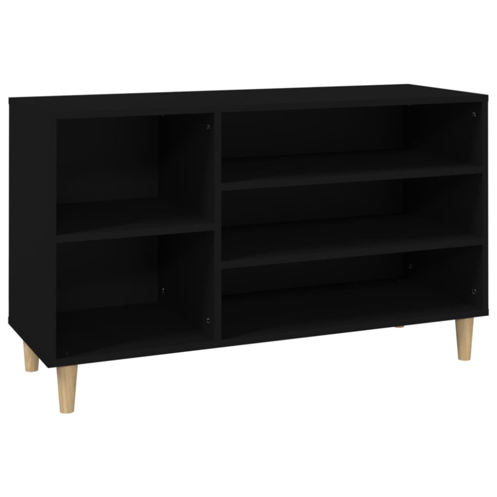 Produktbild för Skoskåp svart 102x36x60 cm konstruerat trä