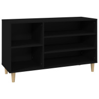 Produktbild för Skoskåp svart 102x36x60 cm konstruerat trä