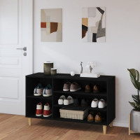 Produktbild för Skoskåp svart 102x36x60 cm konstruerat trä