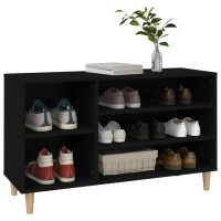 Produktbild för Skoskåp svart 102x36x60 cm konstruerat trä