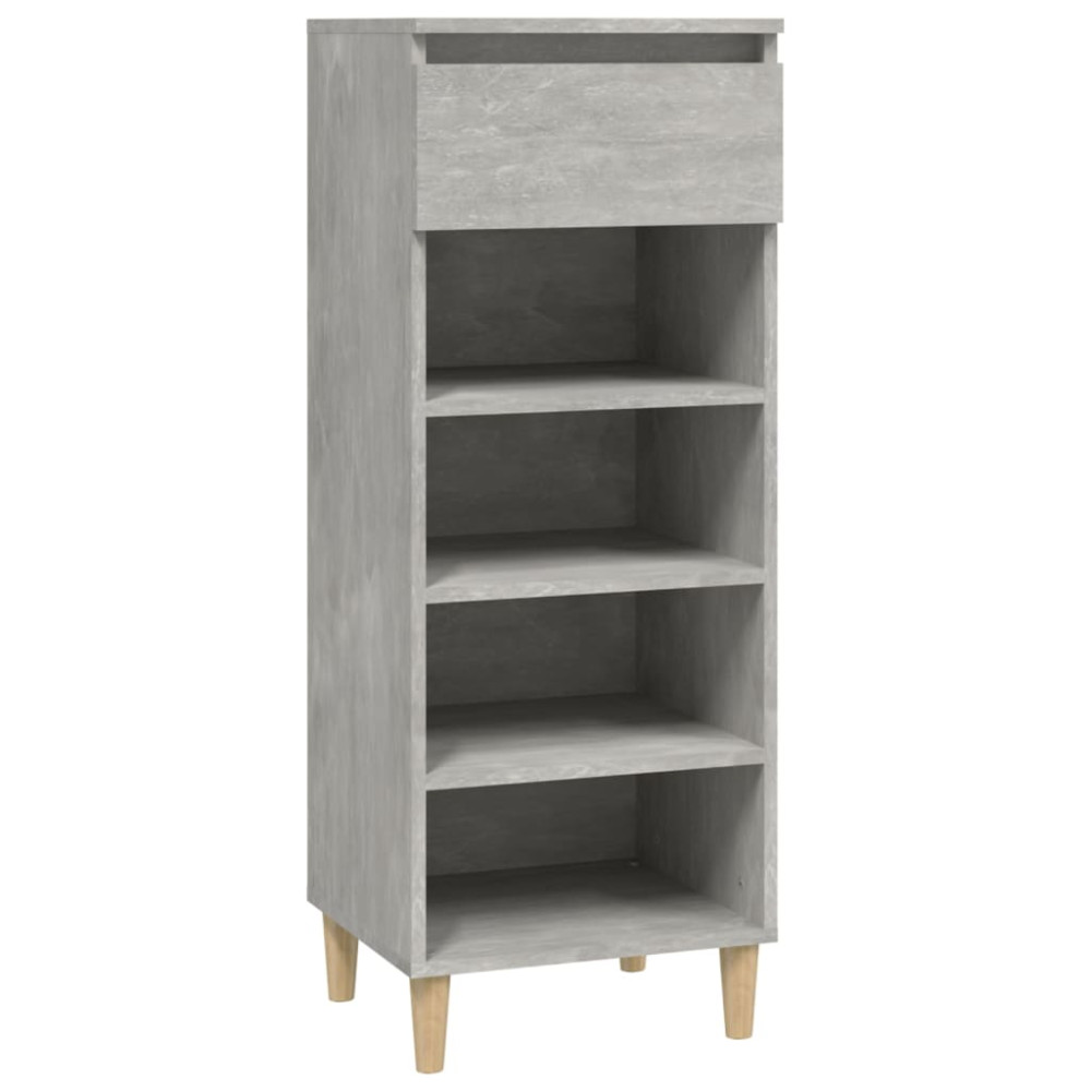 Produktbild för Skoskåp betonggrå 40x36x105 cm konstruerat trä
