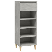 Produktbild för Skoskåp betonggrå 40x36x105 cm konstruerat trä