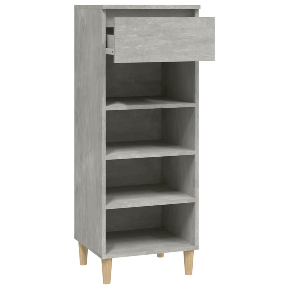 Produktbild för Skoskåp betonggrå 40x36x105 cm konstruerat trä