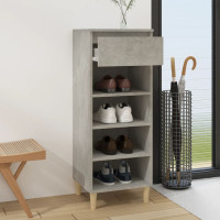 Produktbild för Skoskåp betonggrå 40x36x105 cm konstruerat trä