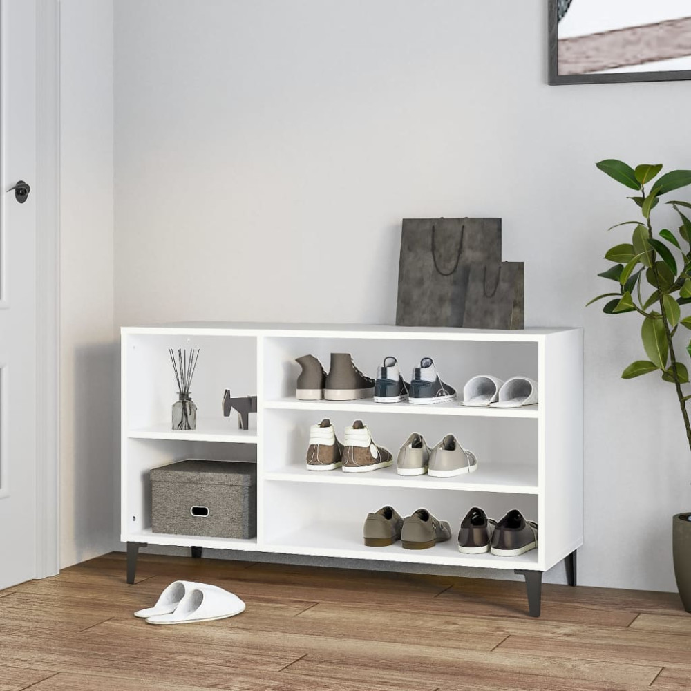Produktbild för Skoskåp vit 102x36x60 cm konstruerat trä