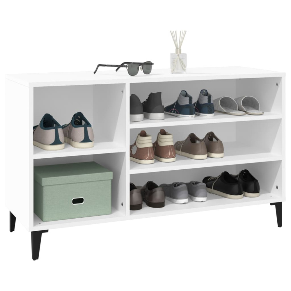 Produktbild för Skoskåp vit 102x36x60 cm konstruerat trä