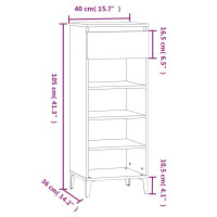 Produktbild för Skohylla vit 40x36x105 cm konstruerat trä