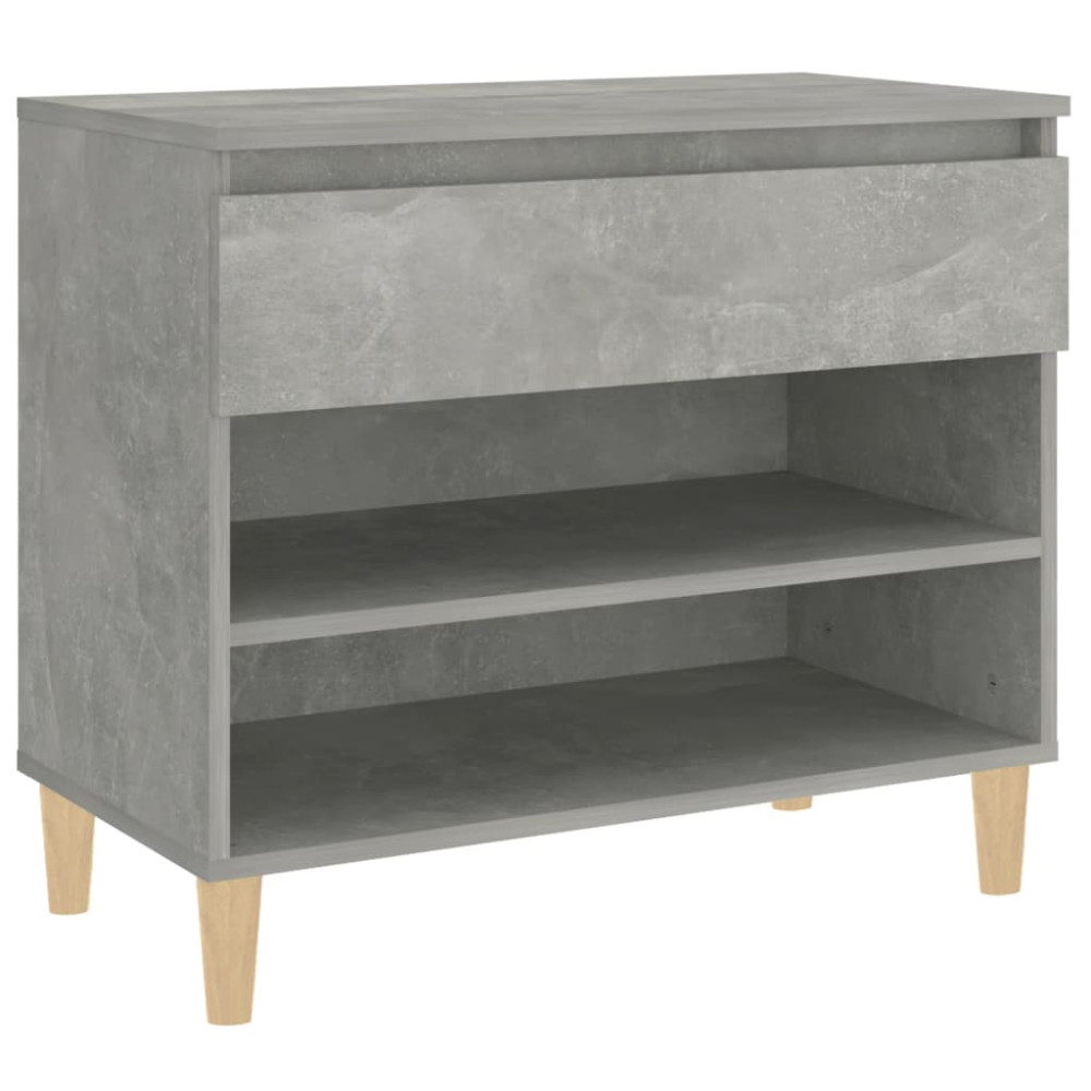Produktbild för Skoskåp betonggrå 70x36x60 cm konstruerat trä
