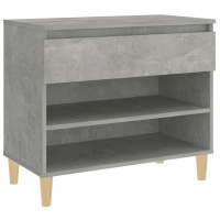 Produktbild för Skoskåp betonggrå 70x36x60 cm konstruerat trä